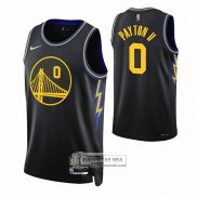 Camiseta Golden State Warriors Gary Payton II NO 0 Ciudad 2021-22 Negro